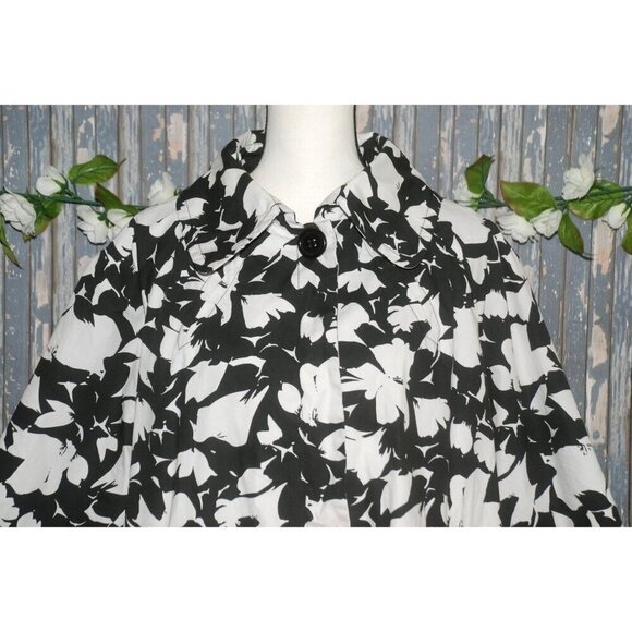 Centigrade Outerwear Women's 1X Half Sleeve Black White Floral Jacket Coat large - Picture 2 of 9